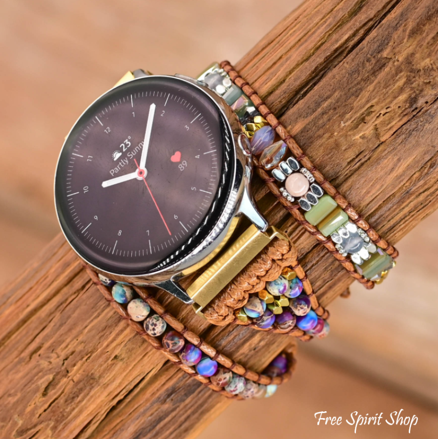 Purple Jasper & Rhodonite Samsung Watch Band - Free Spirit Shop