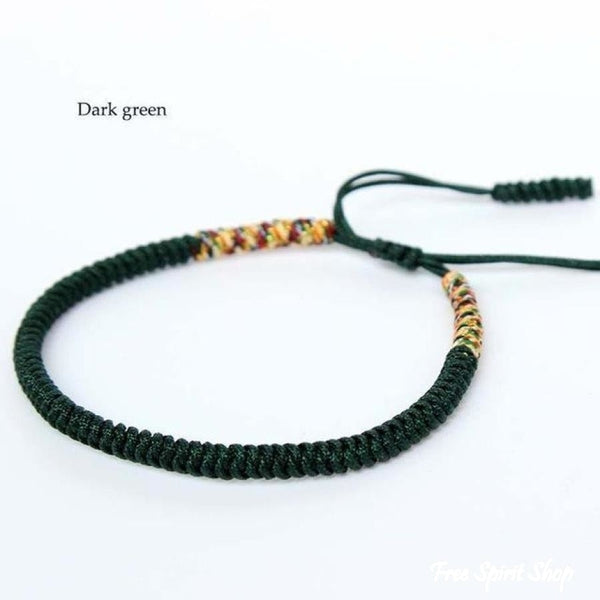 COLORFUL BLING Handmade Tibetan Buddhist Knot Bracelet - Adjustable Red String Lucky Protection Jewelry - View #5