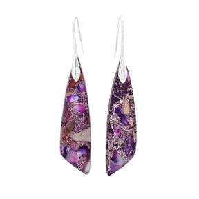 Vibrant Purple Jasper Drop Earrings - Free Spirit Shop