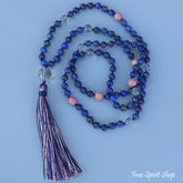 108 Lapis Lazuli & Rhodonite Mala Necklace - Free Spirit Shop