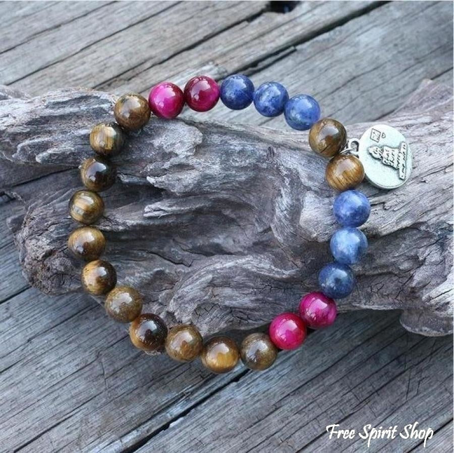 108 Tiger Eye & Sodalite Mala Bead Necklace / Bracelet - Free Spirit Shop