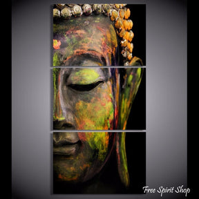 3 Piece Feng Shui Buddha Painting Canvas - Free Spirit Shop