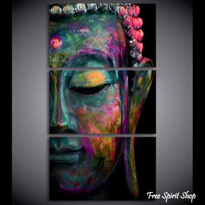 3 Piece Feng Shui Multi-Color Buddha Painting Canvas - Free Spirit Shop