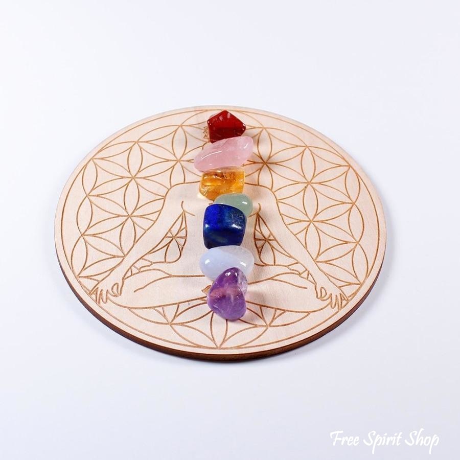 7 Natural Chakra Healing Crystal Grid Set - Free Spirit Shop