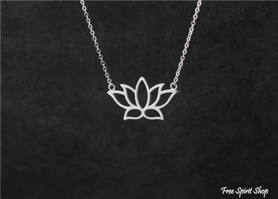 925 Sterling Silver Lotus Flower Necklace - Free Spirit Shop