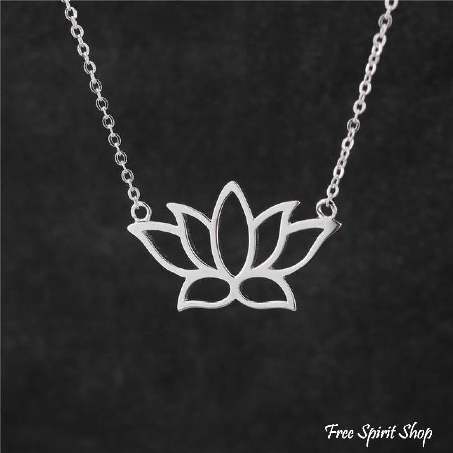 925 Sterling Silver Lotus Flower Necklace - Free Spirit Shop