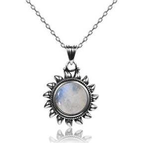 925 Sterling Silver & Natural Moonstone Sunshine Necklace - Free Spirit Shop