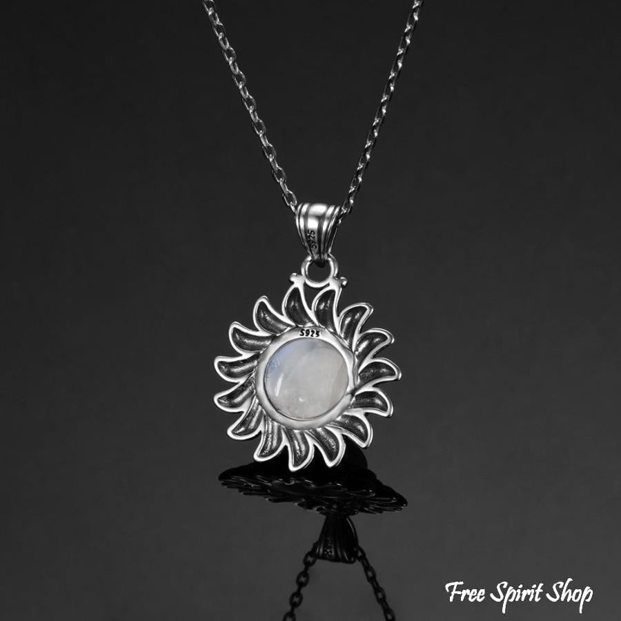 925 Sterling Silver & Natural Moonstone Sunshine Necklace - Free Spirit Shop