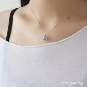 925 Sterling Silver Necklace With Labradorite Pendant - Free Spirit Shop