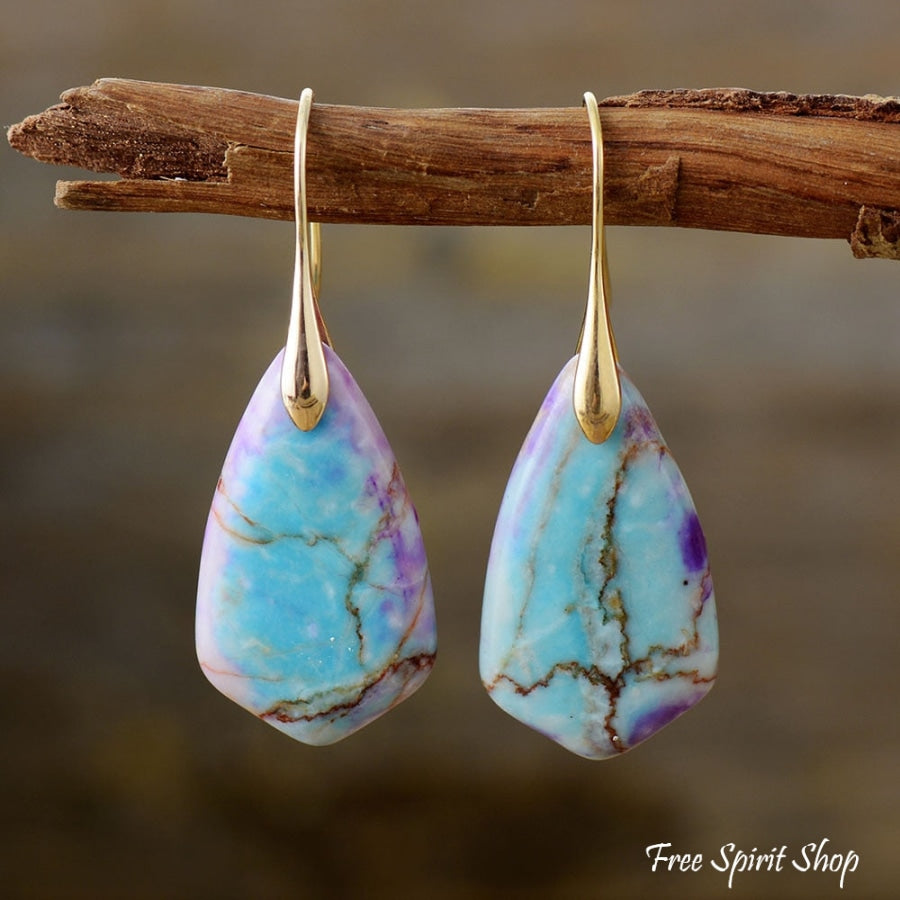 Blue & Purple Jasper Drop Earrings