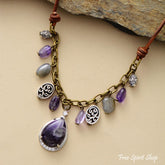 Antique Amethyst & Silver Charms Necklace - Free Spirit Shop