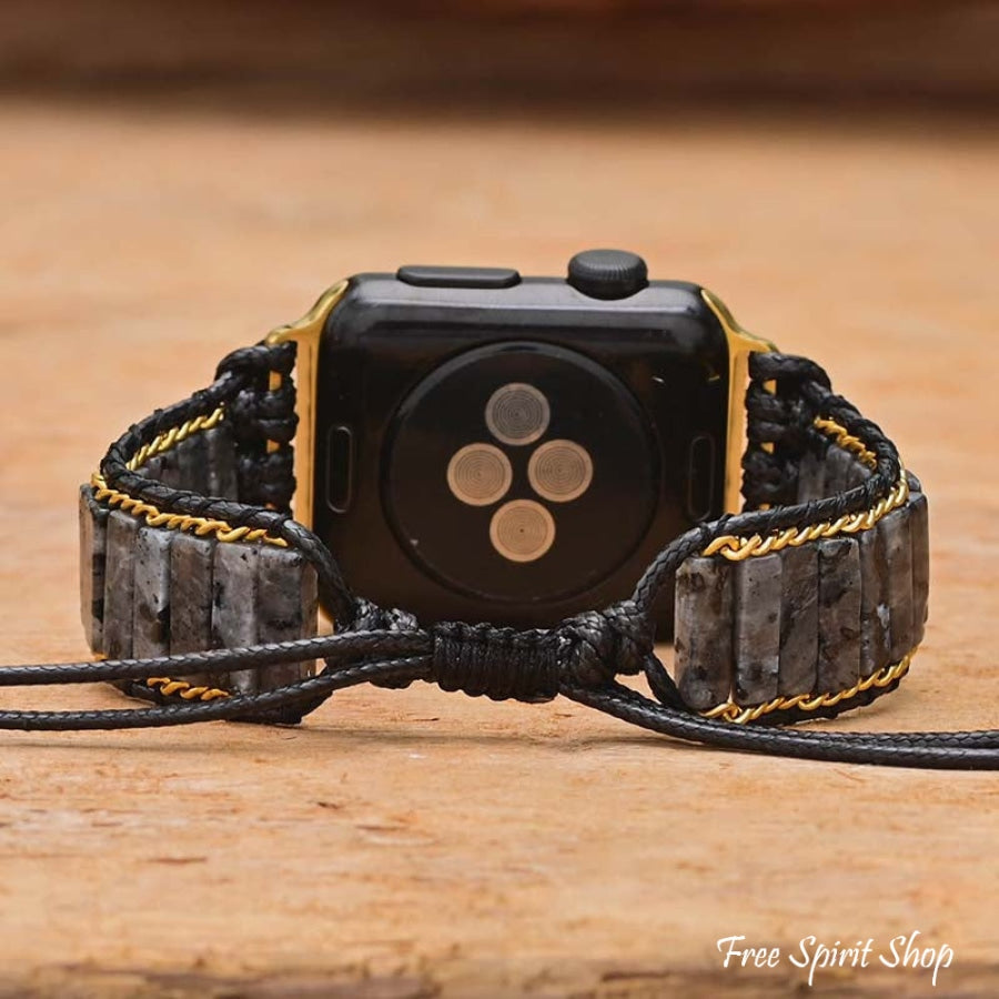 Black Labradorite Tube Apple Watch Band - Free Spirit Shop