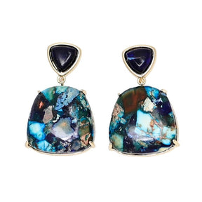 Blue Jasper Mosaic Drop Earrings - Free Spirit Shop