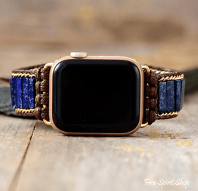 Dark Blue Jasper Tube Apple Watch Band - Free Spirit Shop