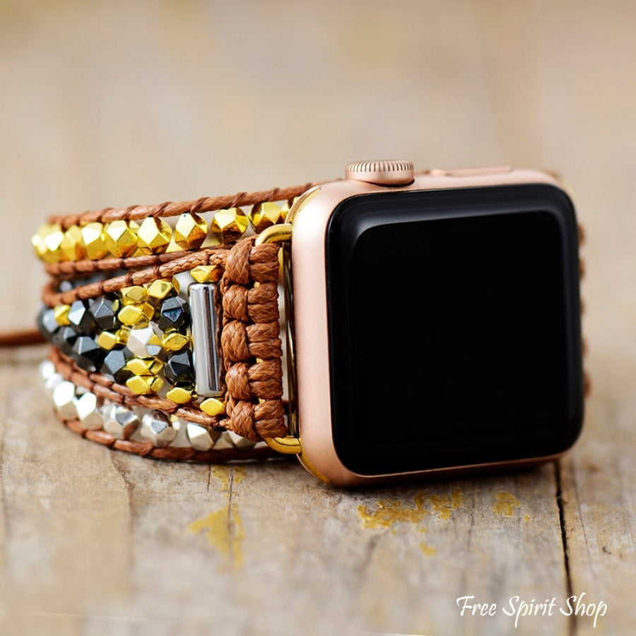 Gold & Silver Bead Apple Watch Band - Free Spirit Shop