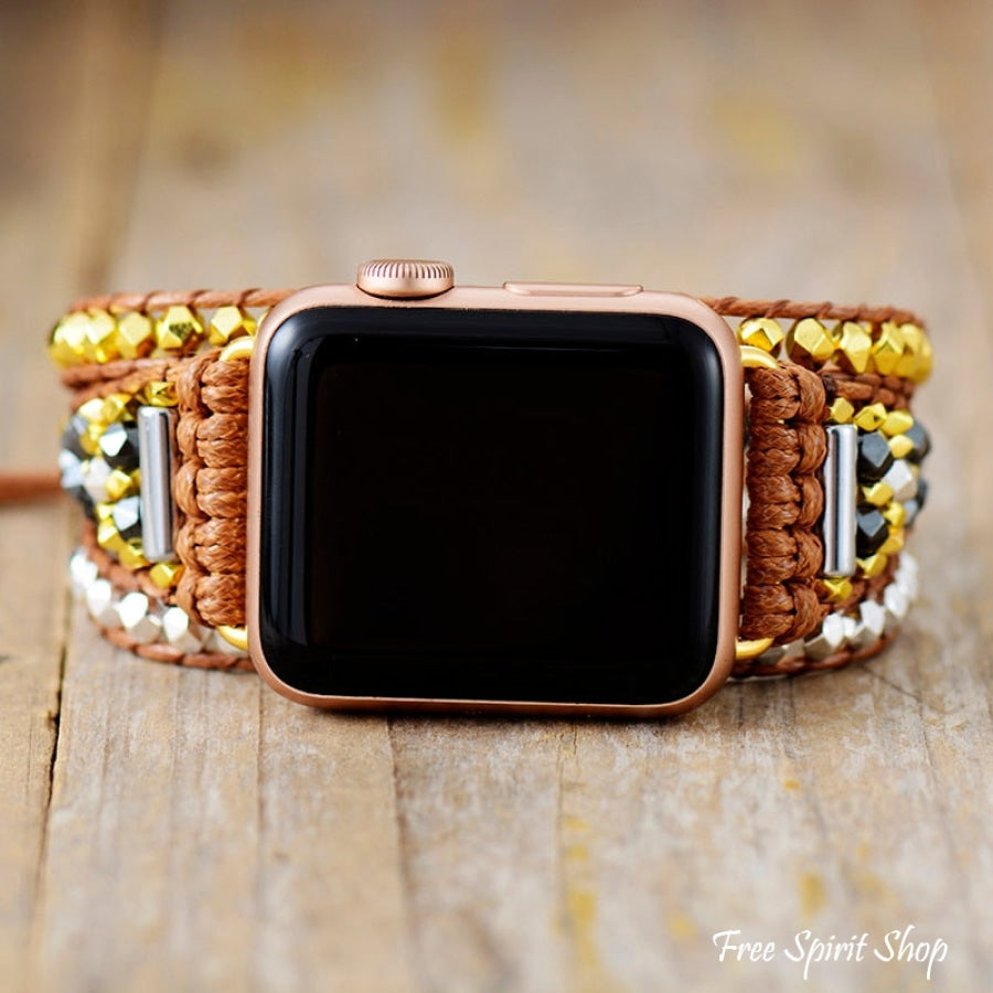 Gold & Silver Bead Apple Watch Band - Free Spirit Shop