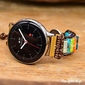 Google Pixel Watch Band With Chakra Jasper Beads - Free Spirit Shop