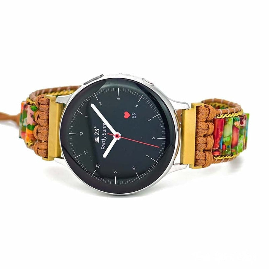 Google Pixel Watch Band With Imperial Jasper Tube Beads - Free Spirit Shop