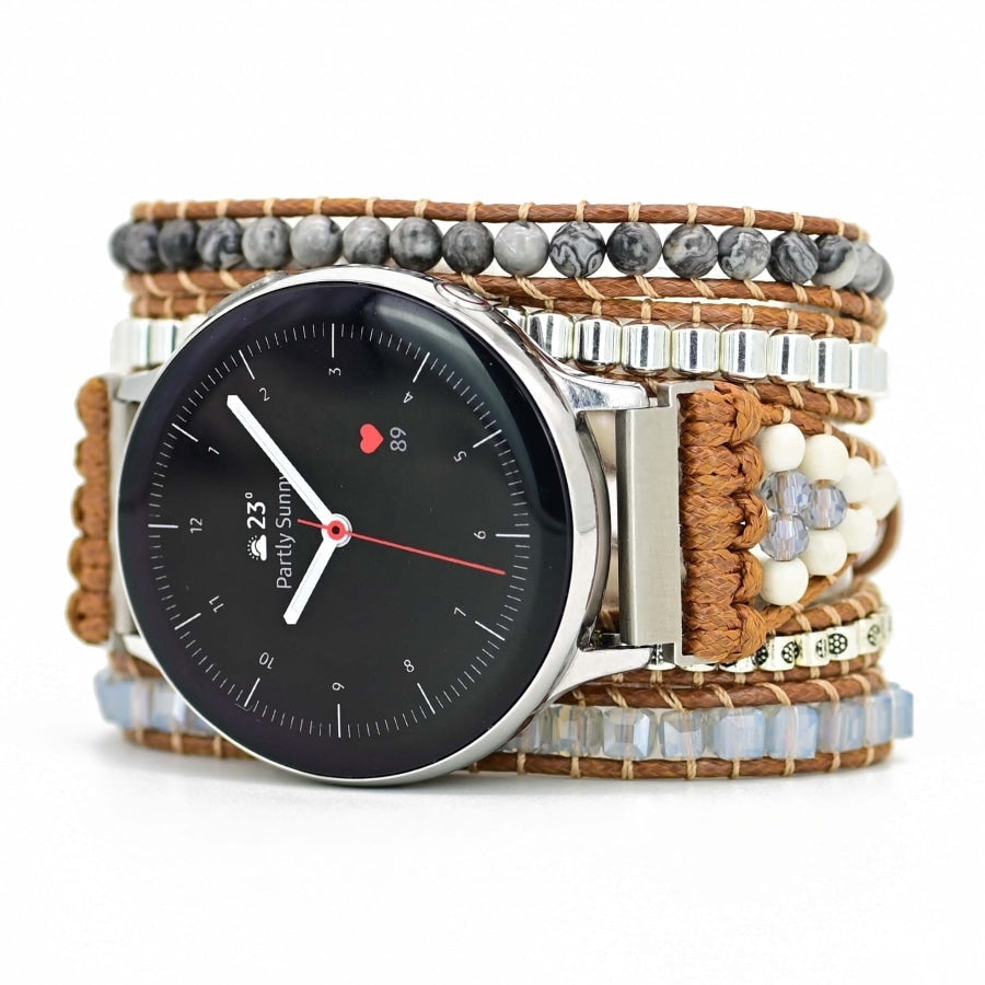 Google Pixel Watch Band With Natural Celestine Beads - Free Spirit Shop