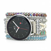 Google Pixel Watch Band With Purple Jasper & Aqua Blue Beads - Free Spirit Shop