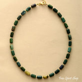 Green Jade King Jasper & Pink Jade Gemstone Choker Necklace - Free Spirit Shop
