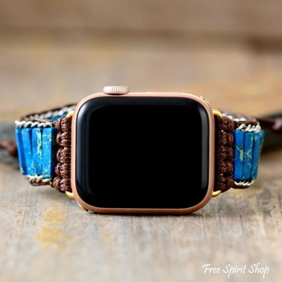 Handmade Blue Jasper Apple Watch Band - Free Spirit Shop