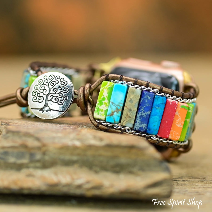 Handmade Chakra Jasper Apple Watch Band - Free Spirit Shop