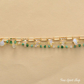 Handmade Green Onyx & Opal Bracelet - Free Spirit Shop