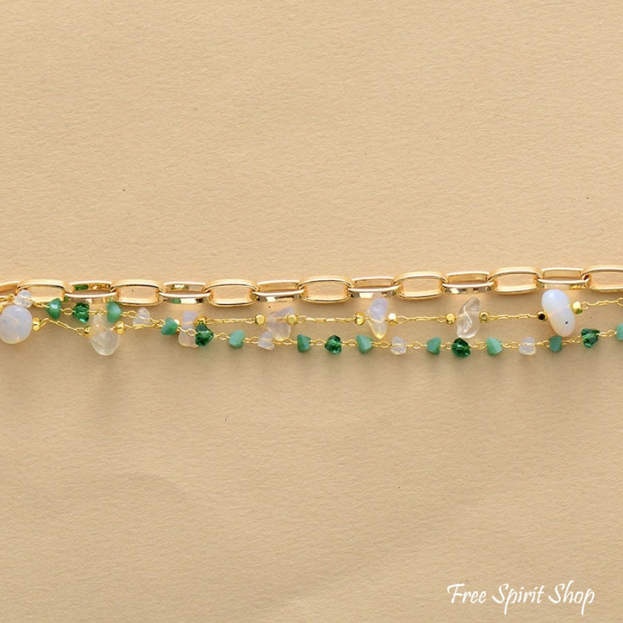 Handmade Green Onyx & Opal Bracelet - Free Spirit Shop
