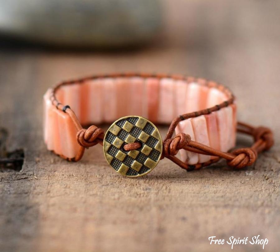 Handmade Natural Jasper & Agate Stone Bracelet - 3 Colours - Free Spirit Shop