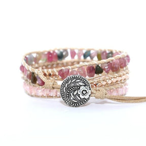 Handmade Natural Pink Tourmaline Wrap Bracelet - Free Spirit Shop