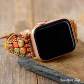 Handmade Orange Jasper Apple Watch Band - Free Spirit Shop