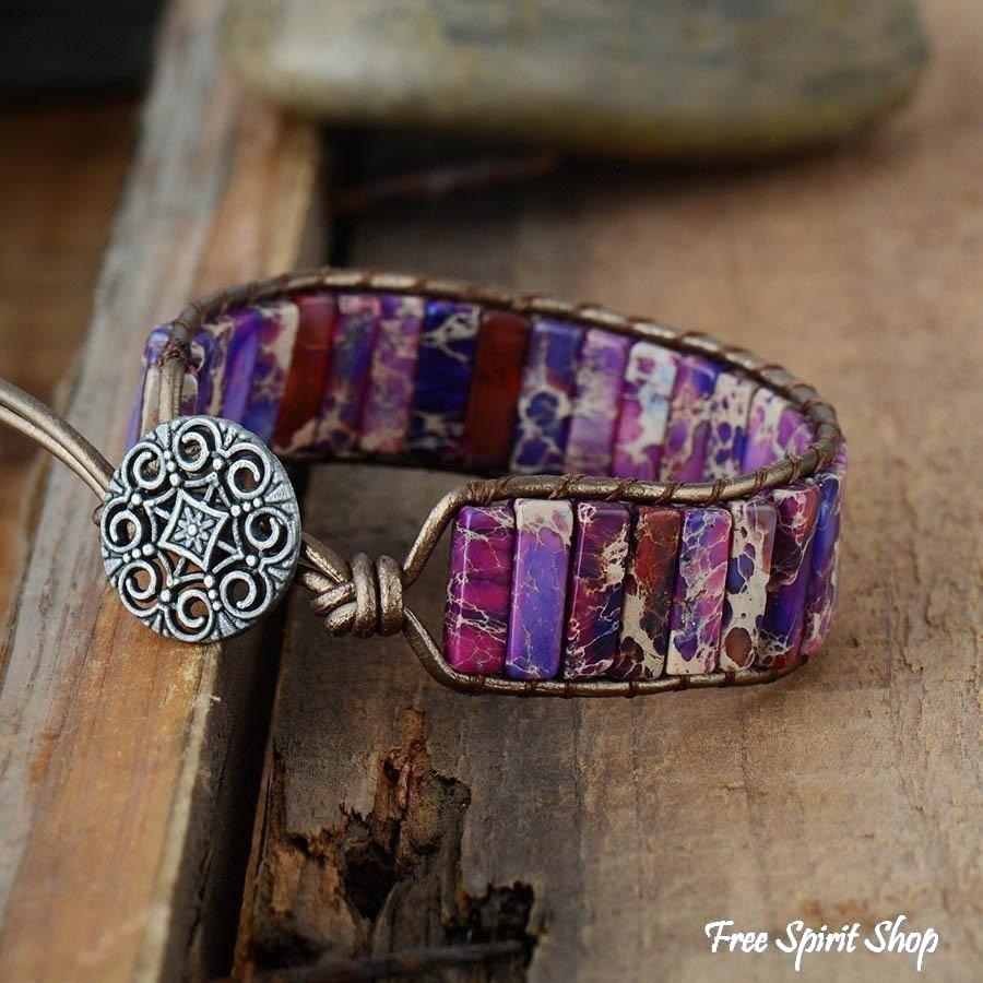 Handmade Purple Jasper Tube Wrap Bracelet - Free Spirit Shop