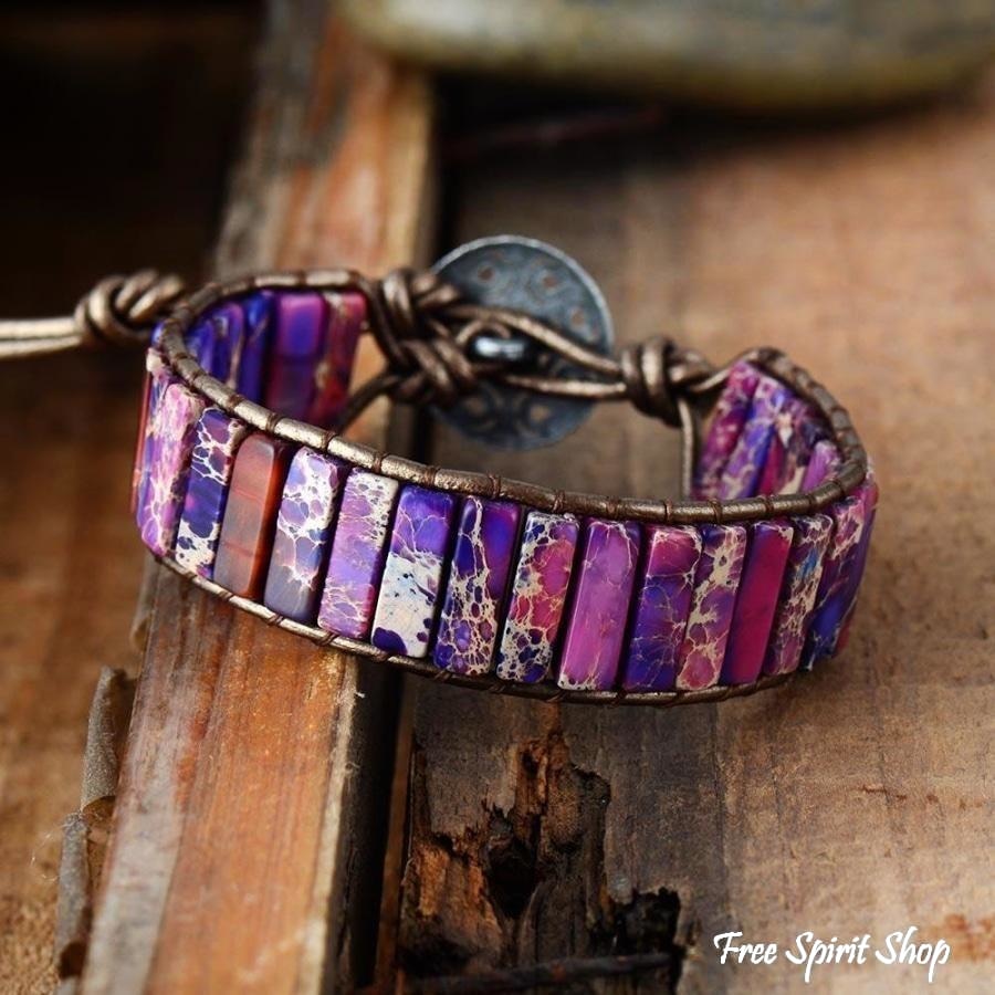 Handmade Purple Jasper Tube Wrap Bracelet - Free Spirit Shop
