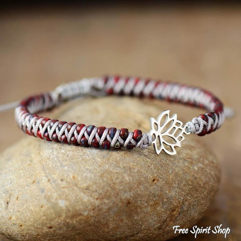 Lotus Boho Wrap Jasper Stone Bracelet