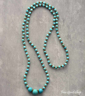Handmade Turquoise Bead Bracelet / Necklace - Free Spirit Shop