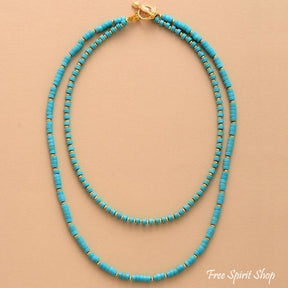 Handmade Turquoise Howlite Two Layer Necklace - Free Spirit Shop
