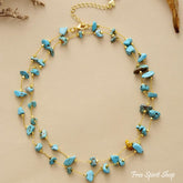 Handmade Turquoise Nugget Gold Plated Necklace - Free Spirit Shop