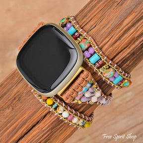 Multi-color Candy Bead Fitbit Watch Band - Free Spirit Shop