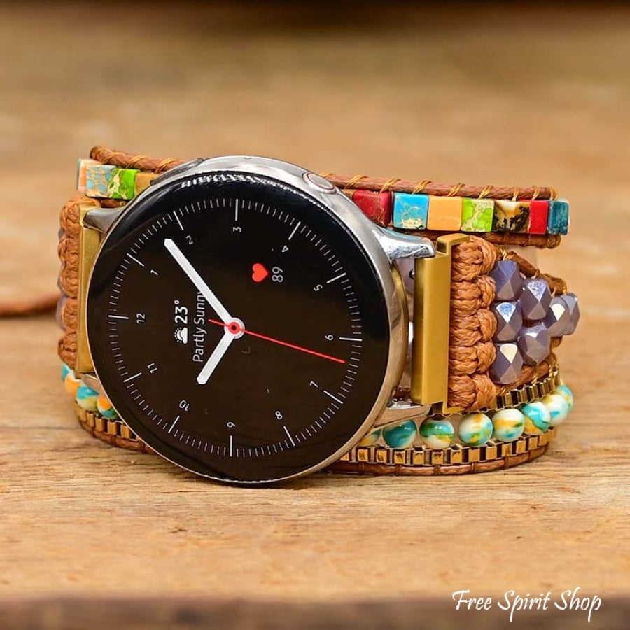 Multicolor Stone Bead Samsung Watch Band - Free Spirit Shop