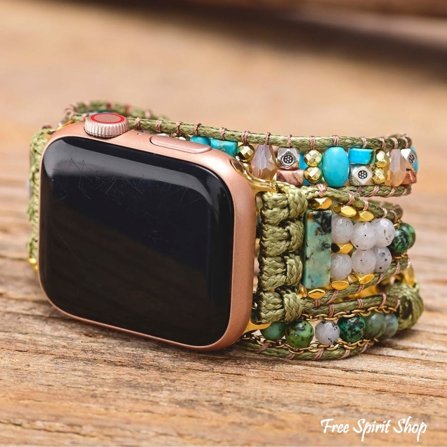 Natural African Turquoise Green Apple Watch Band - Free Spirit Shop