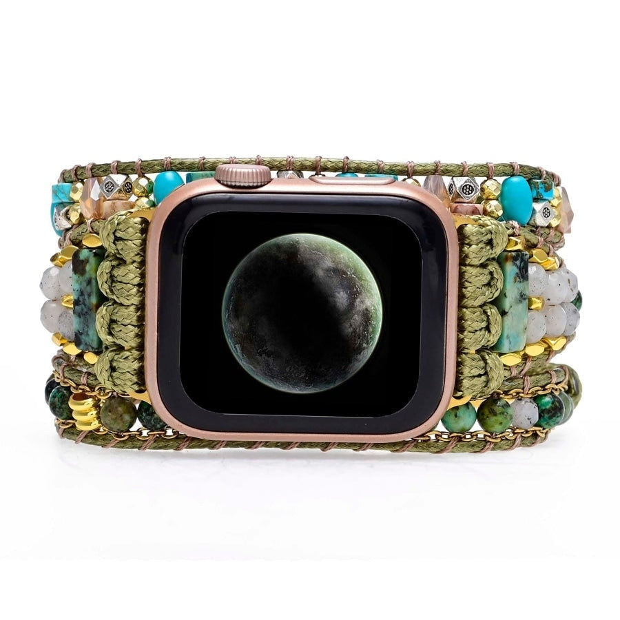 Natural African Turquoise Green Apple Watch Band - Free Spirit Shop