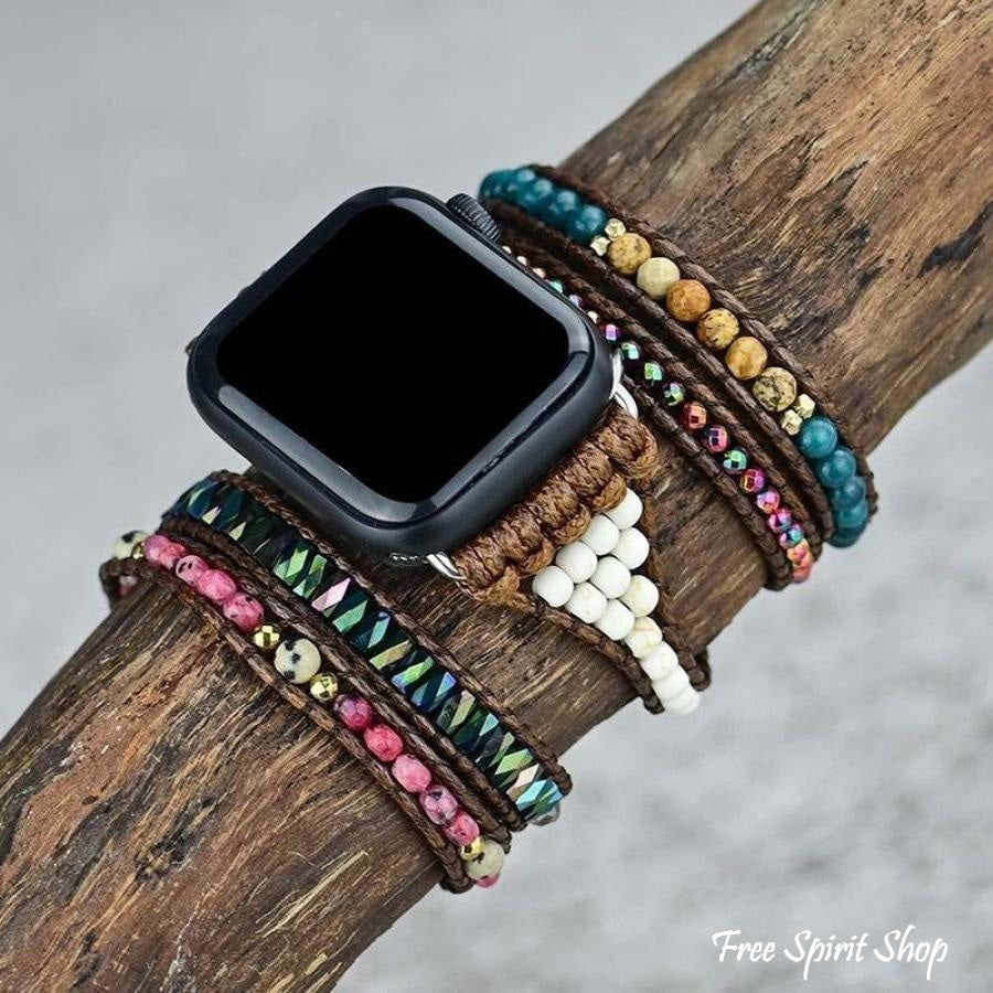 Natural Apatite & Imperial Jasper Apple Watch Band - Free Spirit Shop