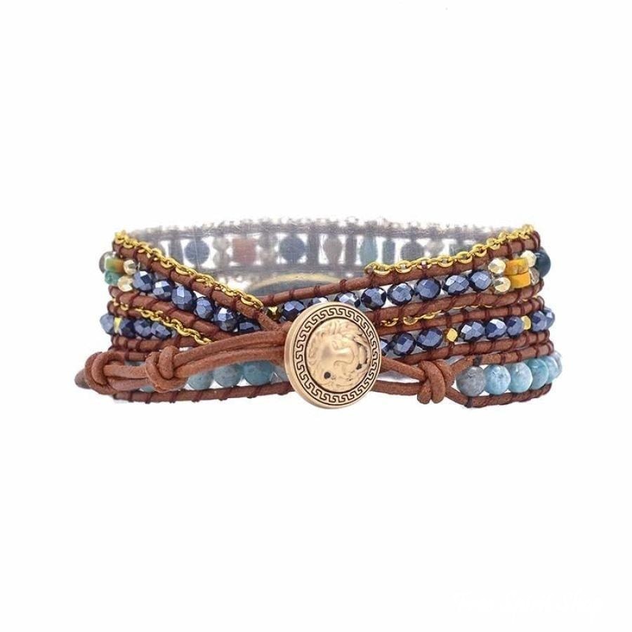 Apatite Bracelet, Beaded Wrap Bracelet, Leather Wrap Bracelet, Gemston –  Crystal Creek Co.