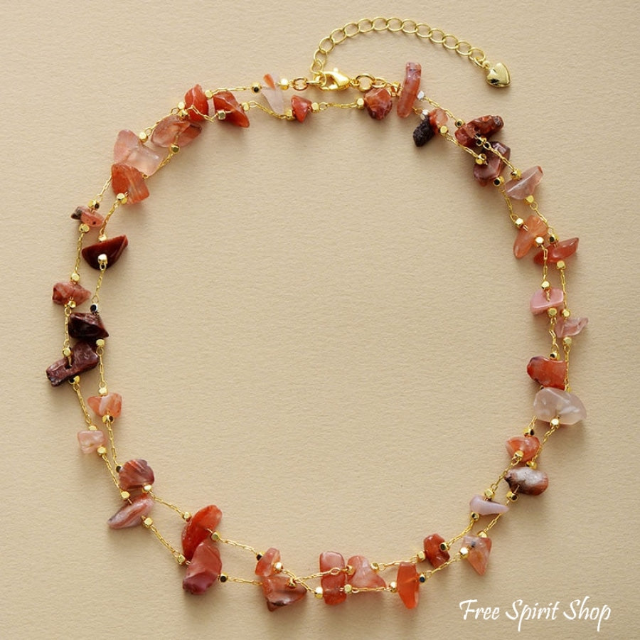 Natural Carnelian Gemstone Necklace - Free Spirit Shop