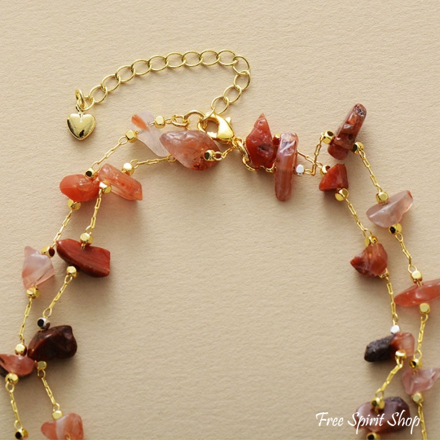 Natural Carnelian Gemstone Necklace - Free Spirit Shop