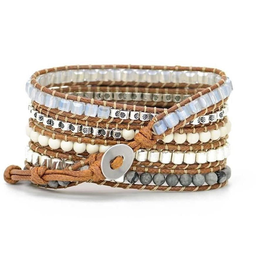 Natural Celestine Beaded Apple Watch Band - Free Spirit Shop