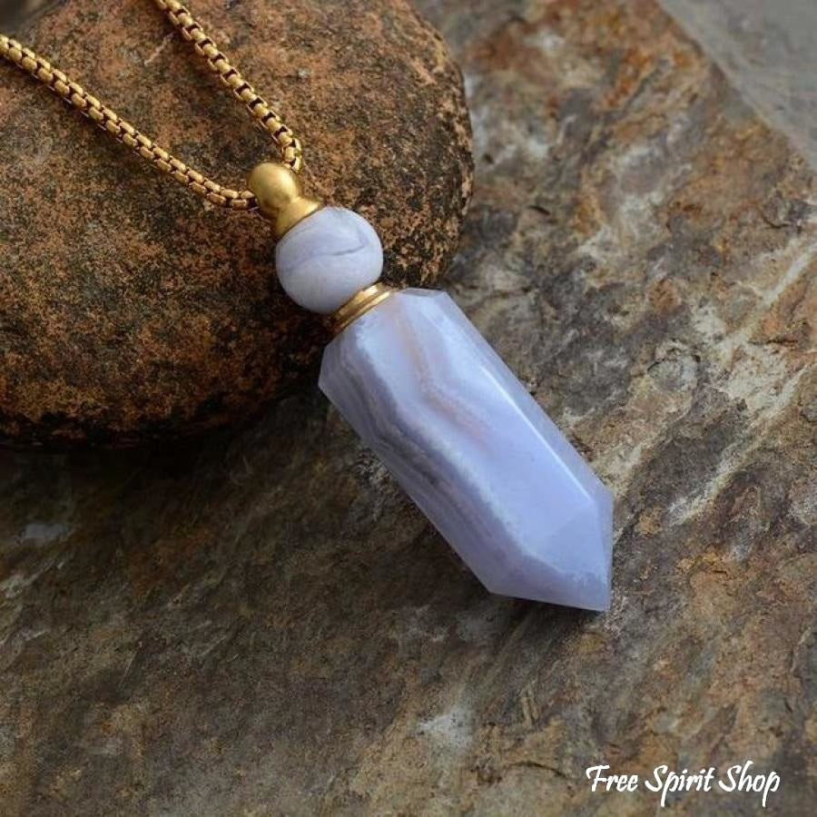 Natural Crystal Perfume Bottle Necklace - Free Spirit Shop