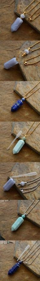 Natural Crystal Perfume Bottle Necklace - Free Spirit Shop