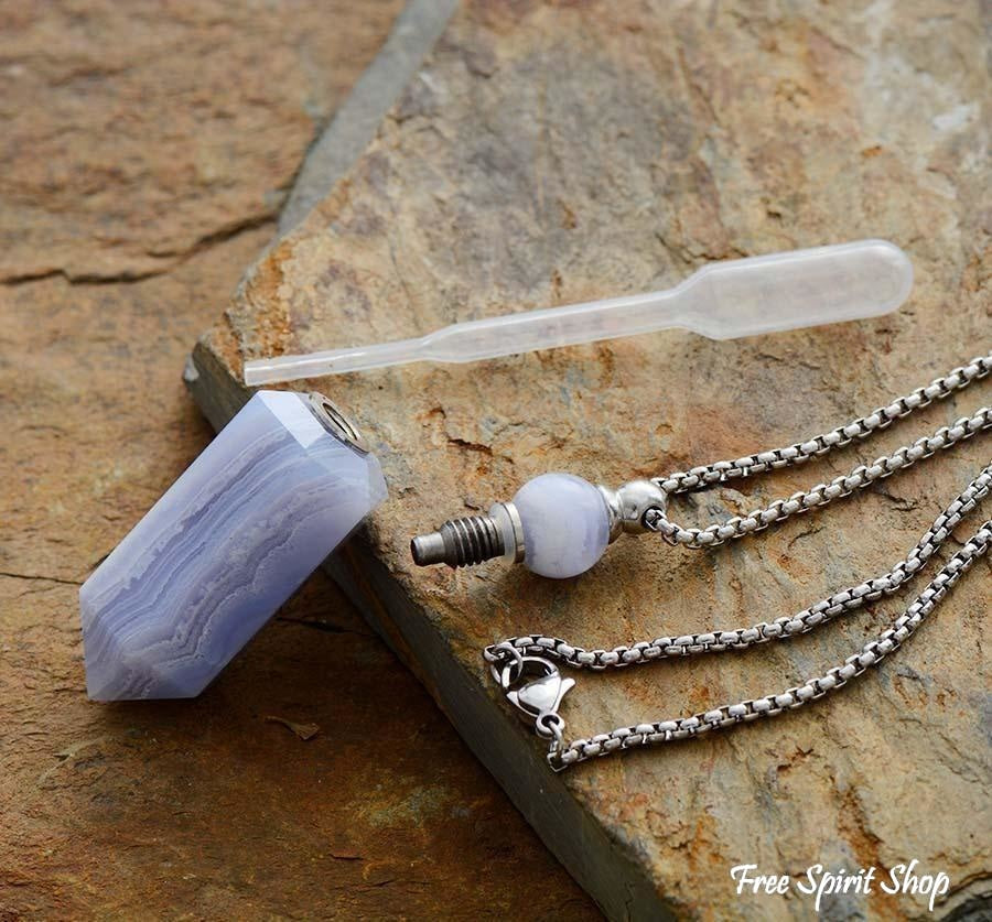 Natural Crystal Perfume Bottle Necklace - Free Spirit Shop